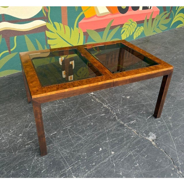 Century Burl & Smoked Glass Dining Set For Sale In Tampa - Image 6 of 17