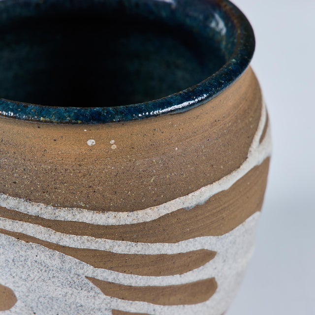 Stoneware Table Planter with White Glaze For Sale - Image 12 of 13