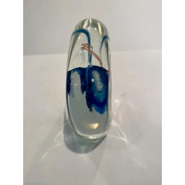 1990s Vintage 1990s Murano Style Glass Paperweight With Fish For Sale - Image 5 of 7