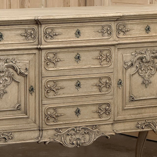 Antique Liege Regence Style Country French Buffet ~ Credenza in Stripped Oak For Sale - Image 10 of 18