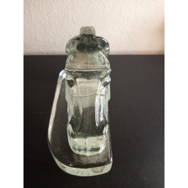 1980s 1980s Clear Glass Carved Horse Head For Sale - Image 5 of 7