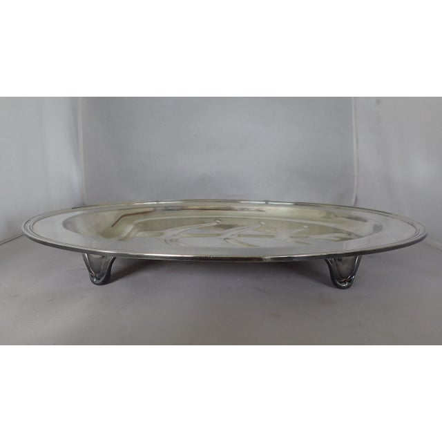 Metal Midcentury Silver Plate Meat Tray For Sale - Image 7 of 7