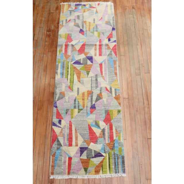 Contemporary Colorful Persian Runners - A Pair - 2'7" x 8'2" For Sale In New York - Image 6 of 11