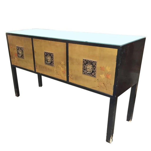 James Mont Style Asian Inspired Console Cabinet | Chairish