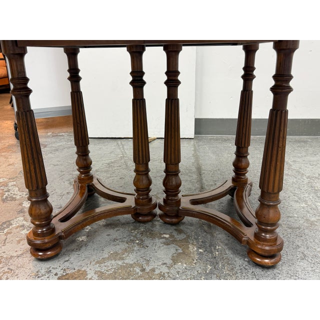 Brown Heritage Gateleg Extension Dining Table For Sale - Image 8 of 12