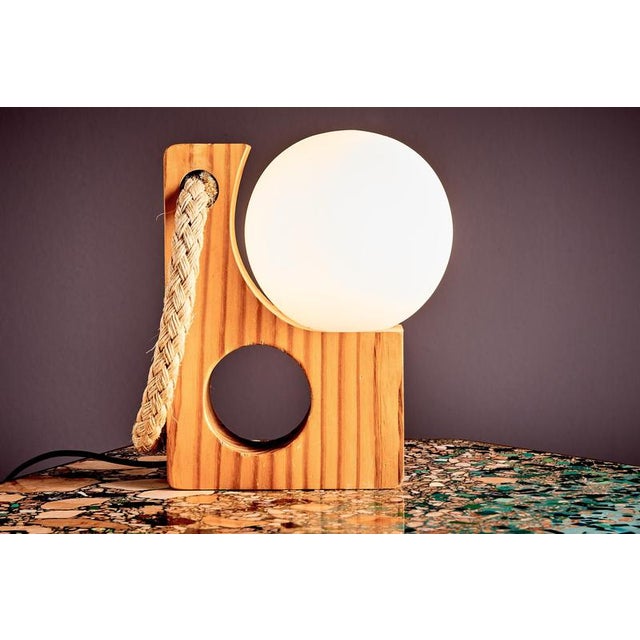 Table Lamp with Sculpted Pine Block from Temde, 1960s For Sale - Image 11 of 16