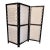 Pinetti Screen With Cream Woven Leather and Black Frame For Sale