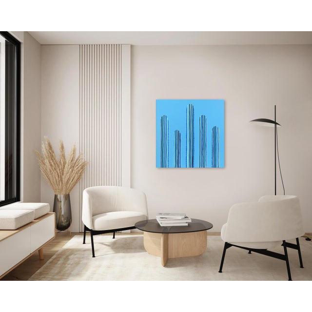 Blue Agua Viva - Abstract Playful Blue Tone Southwestern Inspired Still Life Painting Original Artwork by Will Beger For Sale - Image 8 of 9