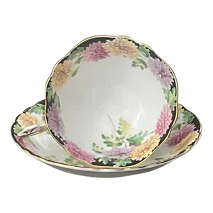 Paragon Mums Pattern Teacup and Saucer, Circa 1950