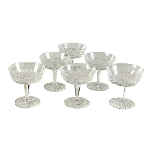1990s Waterford, Crystal of Ireland, Makers of Luxury Premium Crystal-Lismore Champagne Coupes - Set of Six