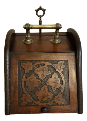 Victorian Carved Oak Coal Box, 1880s