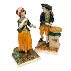 Early 20th Century Porcelain Figurines- Set of 2
