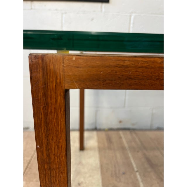 Metal Mid Century Faux Bois Textured Metal and Glass Side Table, 1980s For Sale - Image 7 of 9