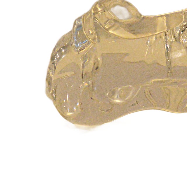 Transparent Vintage Signed Baccarat France Crystal Pug Dog Figurine – Playful Crouching Pose For Sale - Image 8 of 8