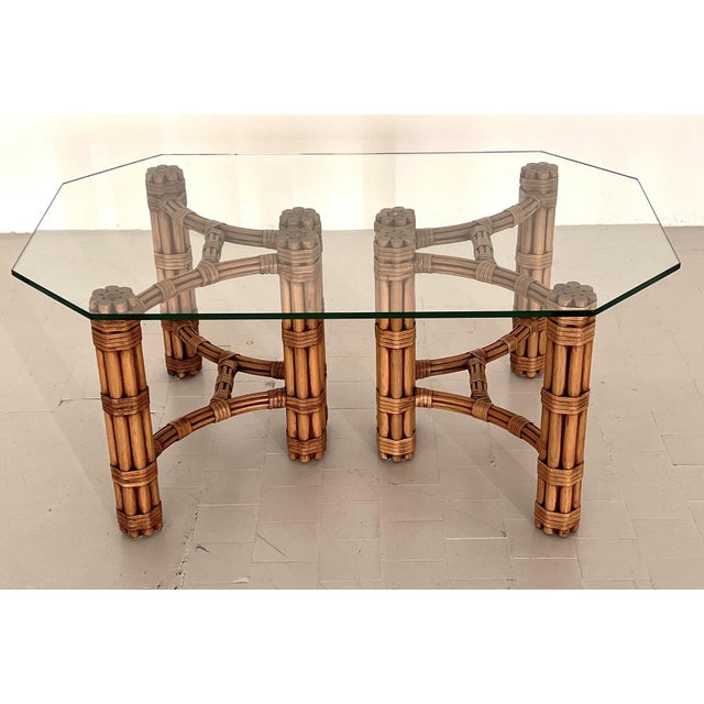 Modern Side Table in Bamboo with Leather Strap from McGuire, 1970s For Sale - Image 12 of 12