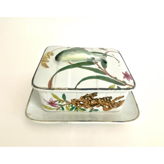 Antique French Sardine Box Hand-Painted Porcelain For Sale In Los Angeles - Image 6 of 9