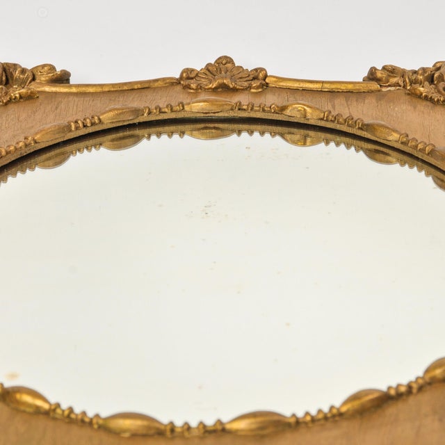 Gold Antique Gold Gilt Wood Mirror With Ornate Corners For Sale - Image 8 of 13