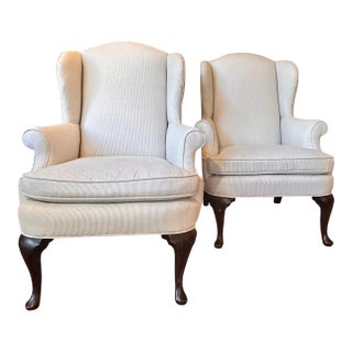 Newly Upholstered Wingback Chairs -A Pair For Sale