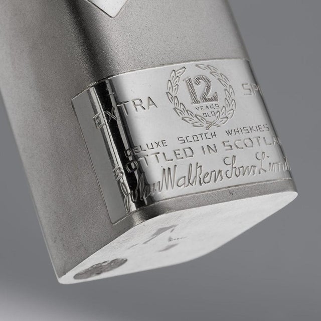 Small 20th Century Novelty Silver Whisky Bottle from Johnnie Walker For Sale - Image 17 of 18