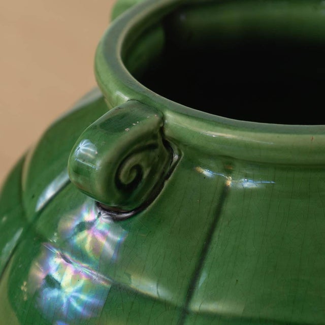 1960s 1960s French Green Ceramic Vase For Sale - Image 5 of 11