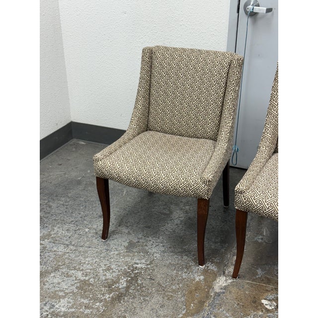 Asian Custom Design Dining Chairs With Splayed Legs, Pair For Sale - Image 3 of 12