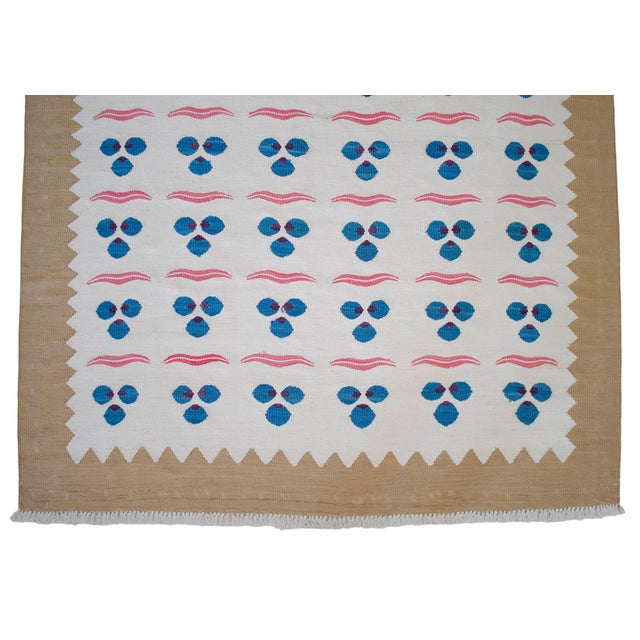 Turkish Silk Rug Kilim Hand Woven Chintemani Motif Oushak Area Rug - 4′4″ × 6′3″ For Sale - Image 11 of 18