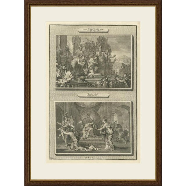 This original copperplate engraving from Pieter Mortier's illustrated Bible, Amsterdam circa 1700, shows two biblical...