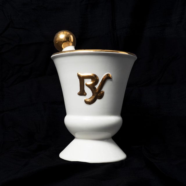 Mid-Century Modern Porcelain Mortar and Pestle For Sale - Image 3 of 9