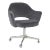 Saarinen Executive Armchair in Gunmetal Velvet on Vintage Swivel Base For Sale