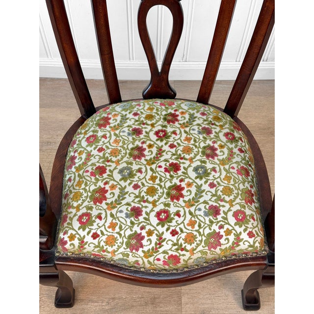 Antique Traditional Edwardian Mahogany Parlor Club Chair For Sale - Image 11 of 13