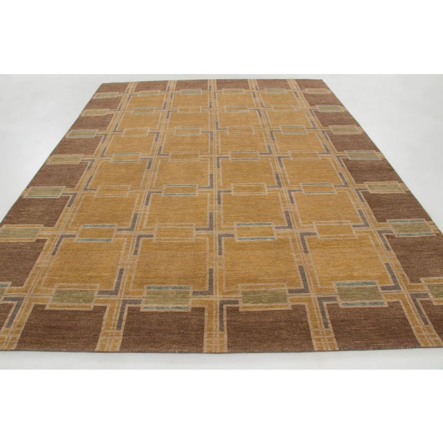 Late 20th Century Contemporary Scandinavian Style Geometric Wool Rug by Rug & Kilim, India For Sale - Image 5 of 11