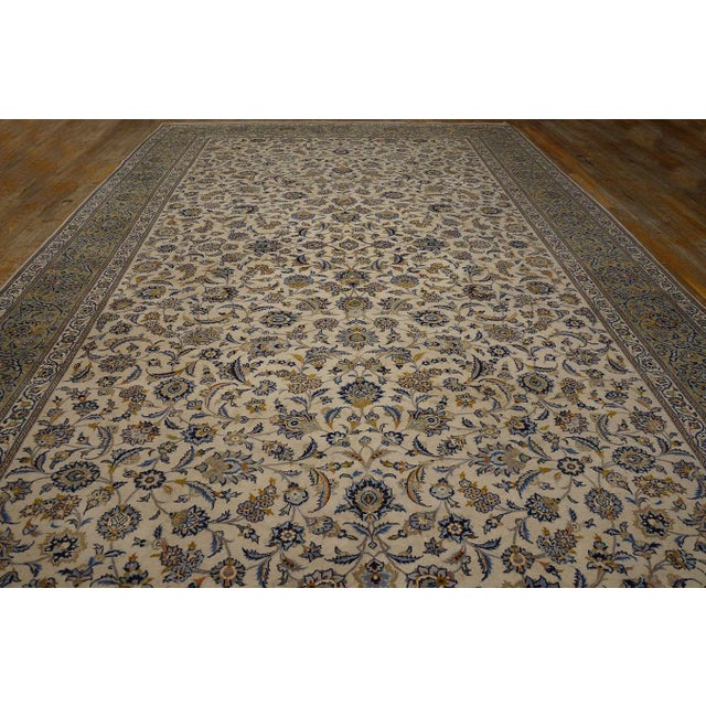 Mid 20th Century Persian Kashan Carpet ( 10' x 16' - 305 x 488 ) Antique Large Kashan Persian Allover Floral Knotted Rug,...