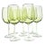 Clear Stemmed Green Goblets - Set of Eight For Sale