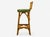Mid-Century Modern Dutch Modern, Bamboo, Green Leather, Three Barstools, Netherlands, 1970s For Sale - Image 3 of 13