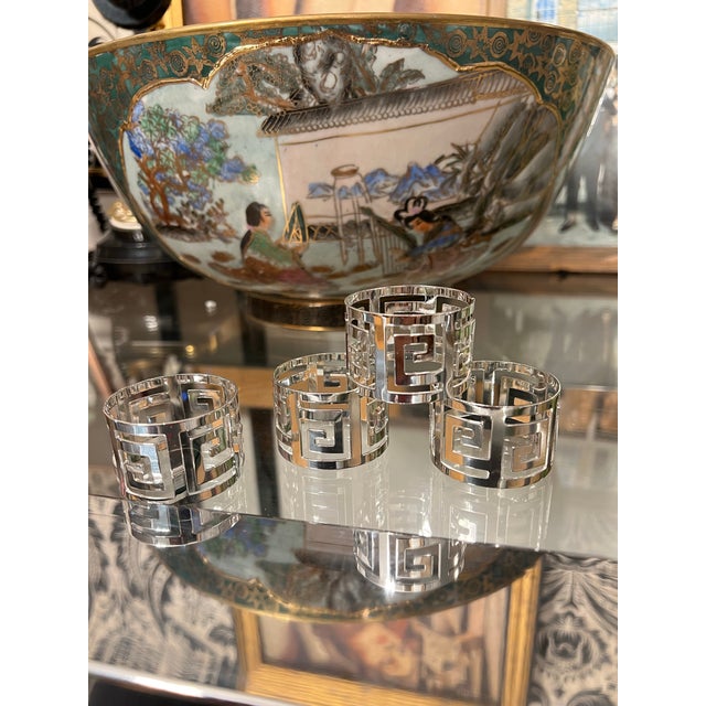 1970s 1970s Collection of Silver Greek Key Napkin Rings- Set of 4 For Sale - Image 5 of 5