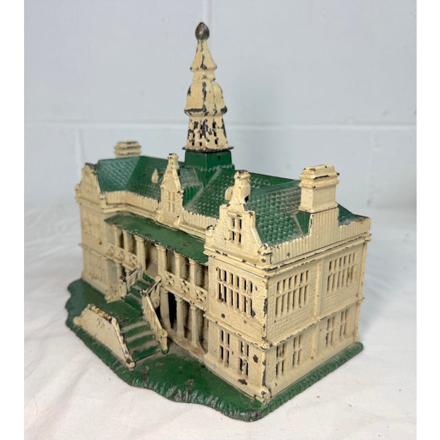 Rare Antique 1890's Ives, Blakeslee & Company Palace Green Cast Iron Still Bank For Sale - Image 9 of 15