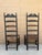 Pair of Antique Black Painted Shaker Ladder Back Chairs With Rush Seats For Sale - Image 13 of 18