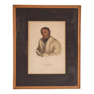 Hand-Colored Engraving of American Indians, 19th Century For Sale