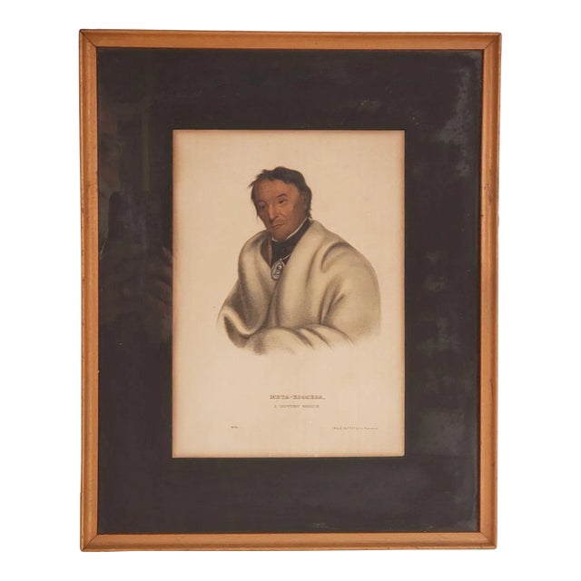 Hand-Colored Engraving of American Indians, 19th Century For Sale