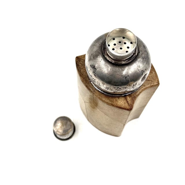 Cream Mid-Century Modern Cream Parchment Cocktail Shaker by Aldo Tura, Italy, 1950s For Sale - Image 8 of 11