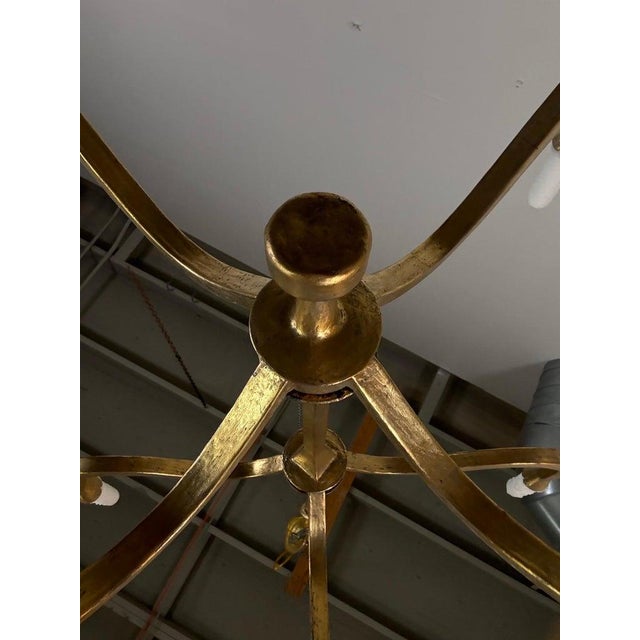 Benedict Gilt Metal Leaf Chandelier by Miamar Home For Sale - Image 9 of 12