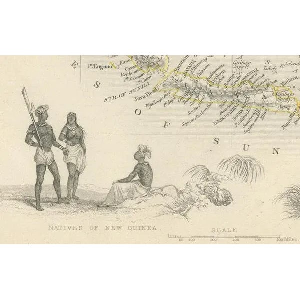 Antique Map of the Malay Archipelago, 1851 For Sale - Image 3 of 7