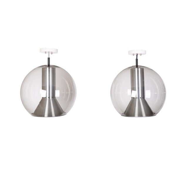 Dutch Globe Pendants by Franck Ligtelijn for Raak Amsterdam, 1960s, Set of 2 For Sale - Image 12 of 12