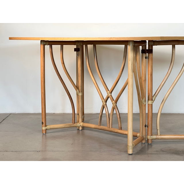 Console Table in Wood and Bamboo from IG, 1970s For Sale - Image 9 of 16