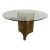 Round Glass Top Mastercraft Trilobi Dining Table, Brass, 1970's For Sale