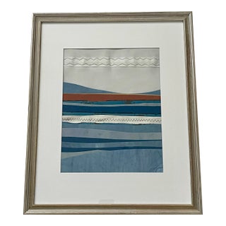 Contemporary Semi-Abstract​ Mixed Media Nautical Sailcloth Landscape​ - By JJ-Hogan | the Essence of Experience, Framed For Sale