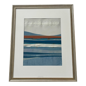 Contemporary Semi-Abstract​ Mixed Media Nautical Sailcloth Landscape​ - By JJ-Hogan | the Essence of Experience, Framed