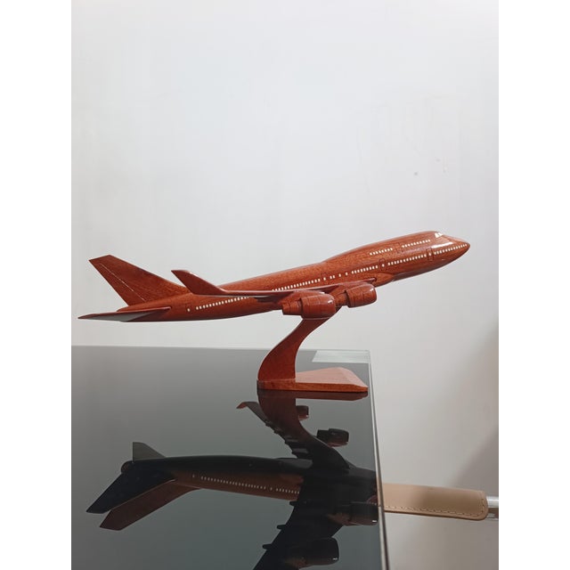 Model of Boeing 747 Figurine in Wood, 2000s For Sale - Image 3 of 8