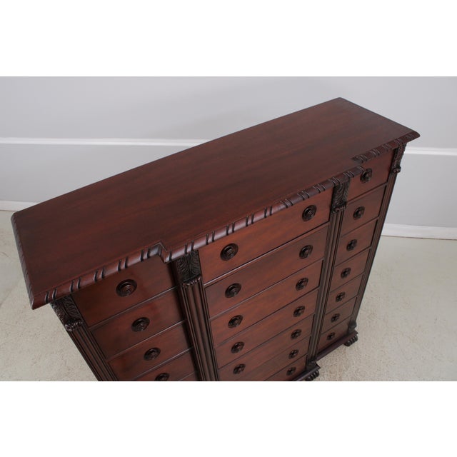 Wood Henredon Ralph Lauren Mahogany 21 Drawer Gentleman's High Chest For Sale - Image 7 of 14