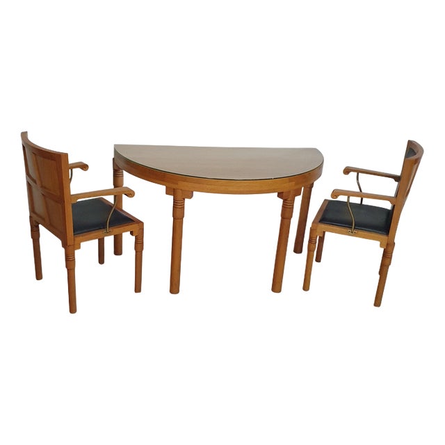 Console Table and Chairs by Charles Vandenhove, Set of 3 For Sale